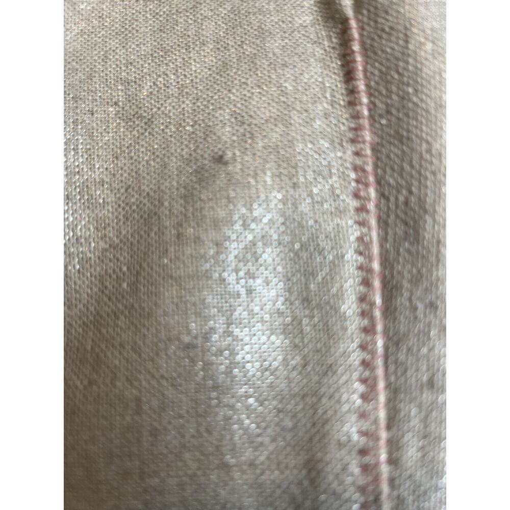 True Meaning Women’s Blazer Sz 12 Shimmery Gold Linen Blend Raw Hem Jacket - Picture 8 of 9